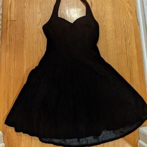 Black velvet vintage cocktail dress.